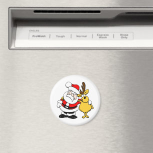 Santa mit Hirsch Magnet