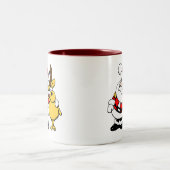 Santa mit Hirsch Zweifarbige Tasse (Mittel)