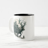 Santa mit Irish Elk Zweifarbige Tasse (Vorderseite Links)