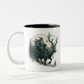 Santa mit Irish Elk Zweifarbige Tasse (Links)