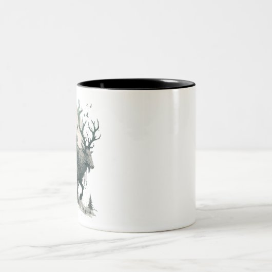 Santa mit Irish Elk Zweifarbige Tasse (Mittel)
