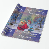 SANTA MIT KIND IM WINTERSCHNEE GESCHENKPAPIER (Ungerollt)
