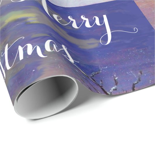 SANTA MIT KIND IM WINTERSCHNEE GESCHENKPAPIER (Rolleneckpunkt)