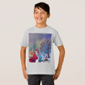 SANTA MIT KIND IM WINTERSCHNEE T-Shirt (Vorne ganz)