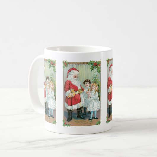 Santa mit Kindern Kaffeetasse (Vorderseite Links)