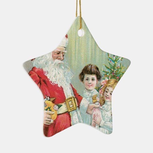 Santa mit Kindern Keramikornament (Rechts)