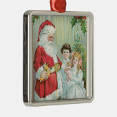Santa mit Kindern Silbernes Ornament