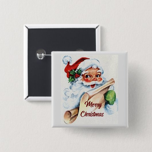 Santa mit List-Schaltfläche Button (Vorne & Hinten)