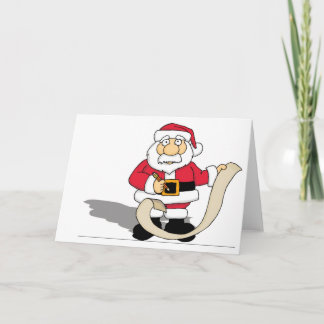 Santa mit Liste Feiertagskarte