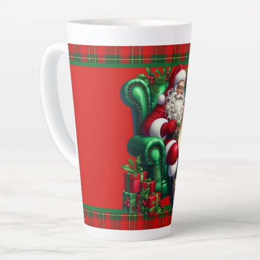Santa mit Liste Milchtasse (Linke Ecke)