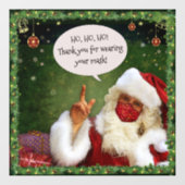 Santa mit Maske (benutzerdefinierbar) Fensteraufkleber (Blatt)