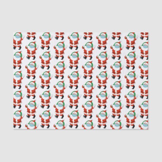 Santa mit medizinischer Maske Seidenpapier (Vorderseite)