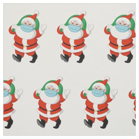 Santa mit medizinischer Maske Stoff (Muster)