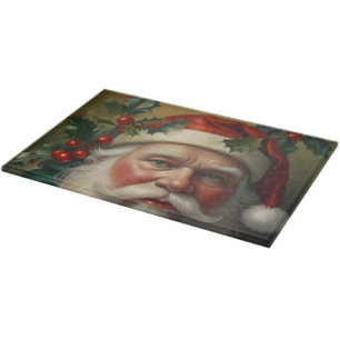 Santa mit Mistelzweig Schneidebrett