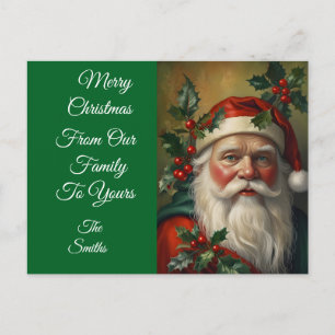 Santa mit Mistletoe Feiertagspostkarte