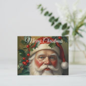 Santa mit Mistletoe Feiertagspostkarte (Stehend Vorderseite)