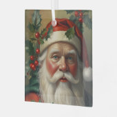 Santa mit Mistletoe Ornament Aus Glas (Vorderseite links)