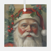 Santa mit Mistletoe Ornament Aus Glas (Vorderseite)