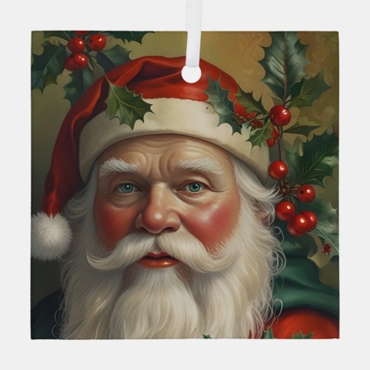 Santa mit Mistletoe Ornament Aus Glas (Rückseite)