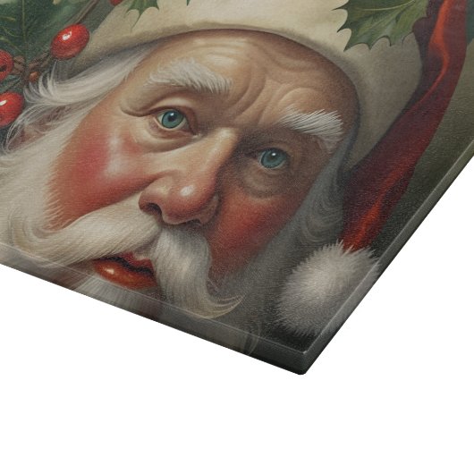 Santa mit Mistletoe Schneidebrett (Ecke)
