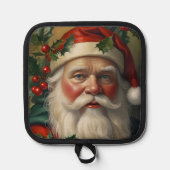 Santa mit Mistletoe Topflappen (Vorderseite)