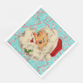 Santa mit Pfefferminz Serviette (Ecke)