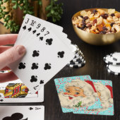 Santa mit Pfefferminz Spielkarten (In Situ)