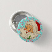 Santa mit Pfefferminzen Button (Vorne & Hinten)