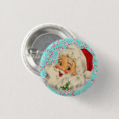 Santa mit Pfefferminzen Button (Vorne & Hinten)