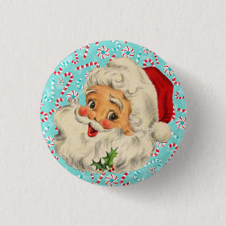 Santa mit Pfefferminzen Button