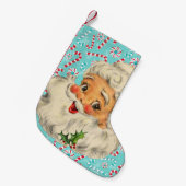 Santa mit Pfefferminzen Kleiner Weihnachtsstrumpf (Vorderansicht (hängend))