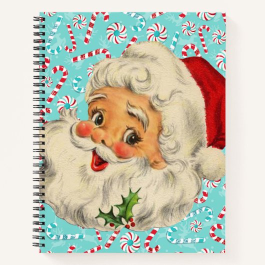 Santa mit Pfefferminzen Notizblock (Vorderseite)