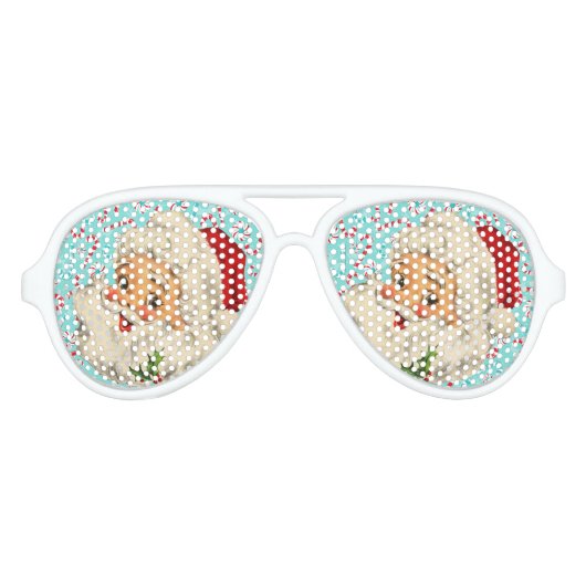 Santa mit Pfefferminzen Partybrille (Vorderseite)