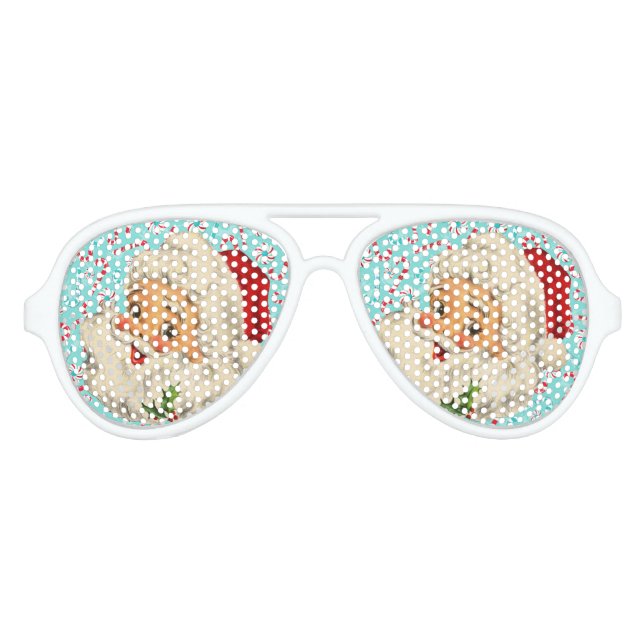 Santa mit Pfefferminzen Partybrille (Vorderseite)