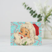 Santa mit Pfefferminzen Postkarte (Stehend Vorderseite)
