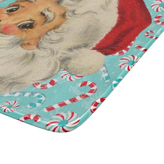 Santa mit Pfefferminzen Schneidebrett (Ecke)