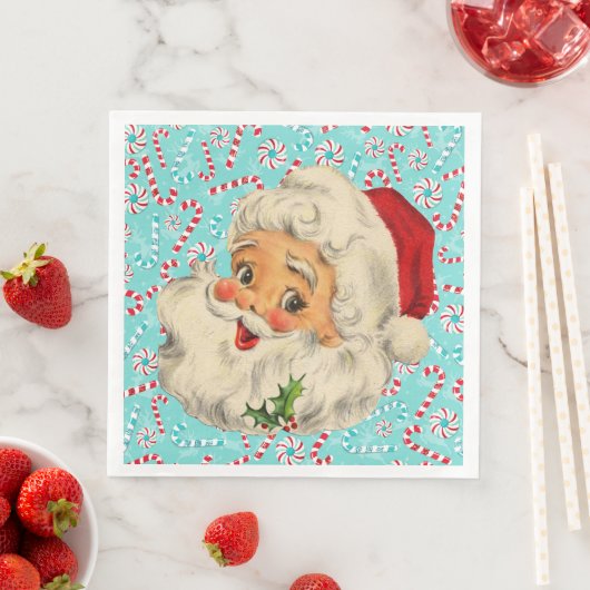 Santa mit Pfefferminzen Serviette (Beispiel)