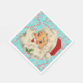 Santa mit Pfefferminzen Serviette (Ecke)
