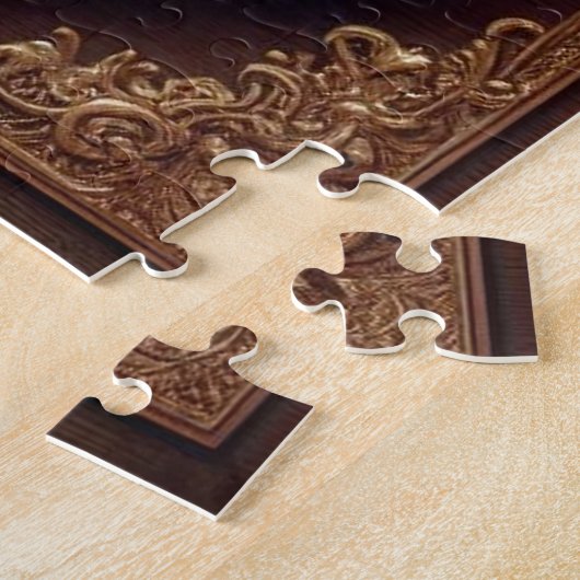 Santa mit Puppie am Piano Puzzle (Seite)