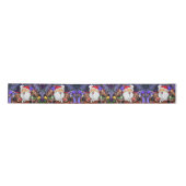 Santa mit Reindeers Funny Christmas Ribbon Satinband (Vorderseite)