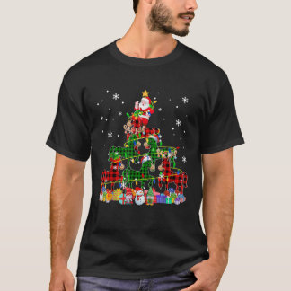 Santa mit Rentier-Elfen-Pferden als Weihnachtsbaum T-Shirt