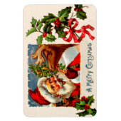 Santa mit Rentier Magnet (Vertikal)