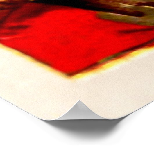 Santa mit Rentier Poster (Ecke)