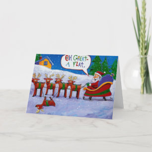 Santa mit Rentierkarte Feiertagskarte