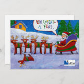 Santa mit Rentierkarte Feiertagskarte (Vorne/Hinten)