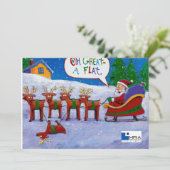 Santa mit Rentierkarte Feiertagskarte (Stehend Vorderseite)