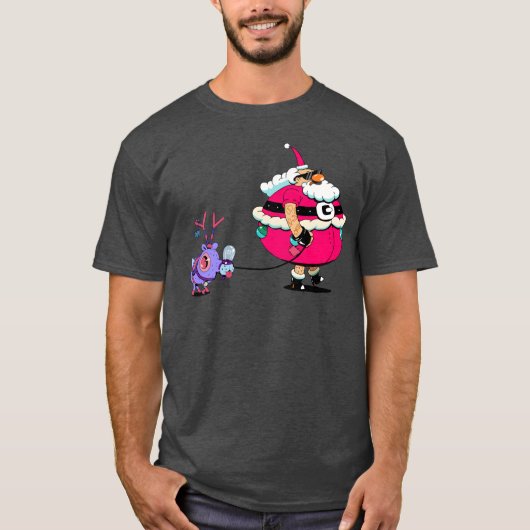 Santa mit Retro T-Shirt (Vorderseite)