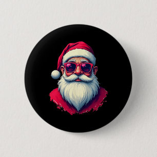 Santa mit roter Sonnenbrille in einem festlichen U Button