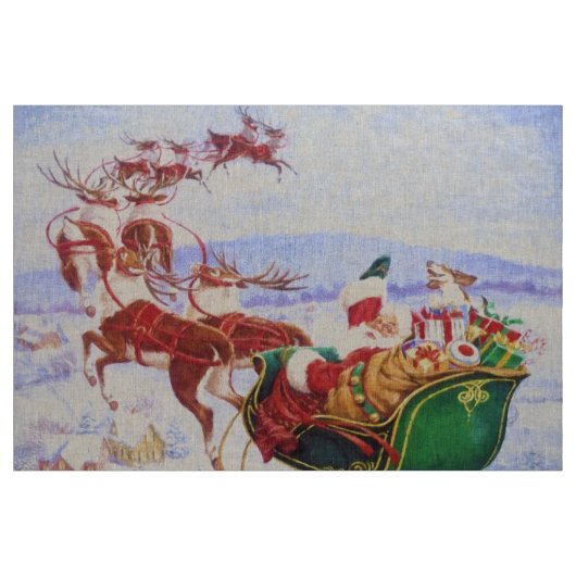 Santa mit Schlitten Stoff (Yard (91,4 cm))