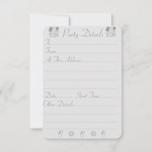 Santa mit schwarz-weißem Sack-Party Einladung (Rückseite)